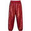 Generisch Pantaloni da jogging con paillettes luccicanti per ragazze con elastico in vita adatto per danza skateboard hip hop abbigliamento casual e feste