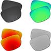EZReplace Lenti di ricambio per occhiali da sole Oakley Style Switch OO9194 (lenti polarizzate), Carbon Black + Spring Green + Fire Red + Metal Silver, Taglia unica