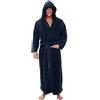 OBiQuzz Accappatoio Uomo Lungo Pigiama con Cappuccio, Morbido Pile, Vestaglia Invernale, Tuta in Peluche, Calda e Morbida, Blu Scuro, L