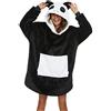 chuangminghangqi Felpa Coperta con Cappuccio e Maniche Calda Accogliente Unisex Adulti Animale Plaid con Oversize Tasca Donna Uomo Regalo per Natale