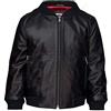 Infinity Leather Giubbotto Bomber in Pelle da Baseball Nero per Bambini Unisex da Ragazzi 8-9
