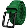Falari - Cintura intrecciata elasticizzata in tela da uomo, donna, 21 colori assortiti - Verde - L