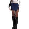 Tisfeer Minigonna da donna a vita media, elasticizzata, snellente, con pantaloncini, spacco laterale, abbigliamento casual quotidiano per l'estate, blu navy, S