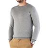 Cashmere Zone-Maglione Uomo Girocollo in Puro Cotone Egiziano Artigianalità Italiana e Confort a Manica Lunga (L, Grigio Perla)