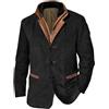 Generico Giacca da Uomo in Camoscio Elegante Bomber Giubbotto Vintage con Zip Intera Casual Stile Vintage Classico Giacca Safari da Uomo con Bottoni collo alto Giubbotto da Lavoro