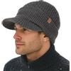 TOP-EX DryKnit 50% lana merino uomo donna cappello invernale con visiera - impermeabile antivento Beanie Beanie caldo foderato in pile lavorato a maglia per grandi teste, 94596_antracite, Medium-Large