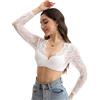 tanzdunsje Camicetta Dirndl a Maniche Lunghe da Donna, Camicetta Dirndl in Pizzo, Camicetta Tradizionale Bianca, Scollo a V per l'Oktoberfest (IT, Testo, M, Regular, Regular, Bianco)