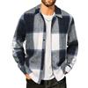 COOFANDY Camicia termica invernale in flanella da uomo, a quadretti, da falegname, blu navy e bianco, XXL
