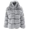 YAOTT Donna Casuale Morbido Giacca con Cappuccio in Pelliccia Sintetica Ecologica di Volpe Cappotto Corto Cardigan a Manica Lunga Capispalla Caldi e Soffici Top in Pile