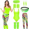DAZZTIME Costume Anni 80 anni 90 Donna,Accessori Anni 80 Donna set,80 Abbigliamento da Discoteca,Costume Anni 80,per Festa a Tema Carnevale Halloween Natale & Cosplay