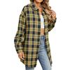 NZYIHAO Camicia da donna classica a quadri, a maniche lunghe, con bottoni, a maniche lunghe, maglione di grandi dimensioni, leggera, a tunica lunga, per costume tradizionale Oktoberfest