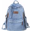 Ausing zaino vintage in jeans di tela - leggero, estetico, pendolare, con cinturino regolabile, per laptop, denim, tempo libero, viaggi, lavoro, scuola, Blu, 32 x 13 x 38 cm