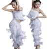 Generico Vestito Latino Americano Bambina Set 2 Pezzi con Frange per Danza Latina - Vestito Latino Americano Bambina Vestiti Latino Americano Bambina Top con Nappe e Pantaloni per Salsa Rumba Cha Cha Balletto