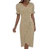 Generico Vestito Donna Estivo a Mezze Maniche Lunghezza Media Country Indiana Sundress Abiti Abito da Spiaggia con Tasche Comodi Prendisole Viaggio Primavera Estate