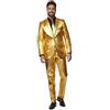 OppoSuits Divertenti Abiti Natalizi da Uomo - Completo Completo: Giacca, Pantaloni e Cravatta, Groovy Oro, 54