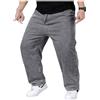 duhapy Jeans oversize - Jeans da uomo, elasticizzati, a vita alta, elasticizzati, dritti, in denim, per il tempo libero, pantaloni cargo