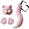 Zanisouta Costume di carnevale da donna con maschera a forma di lupo e gatto, costume per carnevale, cosplay, orecchie di gatto, coda di gatto, outfit divertente, maschera in pelliccia sintetica con