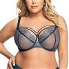 Gorsenia Reggiseno Non Imbottito Trasparente con Pizzo K496 Paradise, Verde,3G