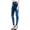 Generic Leggins metallizzati da donna, pantaloni lucidi, a vita alta, 80 pezzi, leggings, brillanti, per feste, danza, discoteca, costume da carnevale, pantaloni metallici, leggings lucidi per festival, Blu