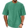 ADOREJOY T-Shirt Oversize da Uomo a Maniche Corte Vintage lavate Basic Allentate | ADOREJOY Camicie casual a girocollo in cotone lavato con acido, abbigliamento estivo, abbigliamento da palestra