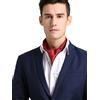 Prettystern Cravatta Ascot Uomo in 100% Seta - Sciarpa Elegante a Due Strati Lavallière da Business e Cerimonia 9. Paisley rosso print