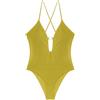 YAMAMAY - Costume da Bagno Intero Senza Ferretto, con Imbottitura Removibile, Donna, Shira, Verde Oliva, monocromo