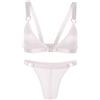 AIEOE Set reggiseno e slip da uomo Crossdresser sexy Lingerie Set trasparente Sissy Abbigliamento con anello, bianco, Taglia unica