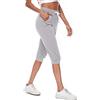 Ietaoo Pantaloni Tuta Donna 3/4 100% Cotone Pinocchietto Capri Estivi Leggeri Comodi Traspiranti Elastico con Tasche Fitness