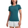 CRZ YOGA Senza Cuciture Maglia Lunghezza Anca | Allenamento, Senza Sfregamenti, Vestibilità Snella, Maniche Raglan, Ventagli Rete, Maniche Corte, Collo Rotondo, per Donna
