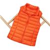 ZHOUXYFDC Piumino Smanicato Uomo Moda autunno colletto alla coreana piumino d'anatra gilet donna elegante solido semplice cerniera cappotti casual gilet caldi da donna(Orange,XL)