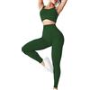 MJGkhiy Completo Sportivo Donna Palestra Elastici 2 Pezzi Fitness Crop Tops E Leggins Vita Alta Tute Set Abbigliamento Sportivi Tute Da Yoga Senza Cuciture Tuta Completa Curvy Per Corso Gym
