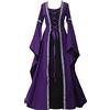 MJGkhiy Vestito Medievale Donna Nobile Elegante Abito Vittoriano Lungo Gotico Abito Rinascimentale Steampunk Costume Principessa Halloween Vestiti Cosplay Viking Sera Vestito Carnevale Cerimonia