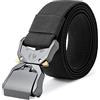 LXMY Cintura tattica, cinture da lavoro per uomo, cintura resistente per escursionismo militare da 3,8 cm, cintura per attrezzi in nylon, regalo con fibbia a sgancio rapido, Nero , S-for Waist 30-36