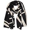 styleBREAKER Sciarpa donna XXL motivo geometrico,Nero-Bianco