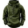 Generic Felpe con cappuccio da uomo Uk Giacca antivento Cappotto tattico Felpe cargo con tasche a marsupio Felpe con cappuccio tattiche Pullover Tinta unita Casual Semplice Vintage Lace-Up Allentato Grandi