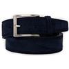 Emila Cintura blu scuro scamosciata uomo in vera pelle cinta camoscio artigianale casual 3,5 cm con fibbia per jeans pantalone abiti da ragazzo made in italy belt classica casual 100 Vera Pelle Blu notte