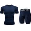 YAOTT Tuta Compressione Uomo Completi Sportivi Abbigliamento 2 Pezzi Set Completi Sportivi Uomo Estiva Tuta da Fitness Palestra con Manica Corta T-Shirt Maglia Compressione+Pantaloncini Compression