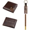Glimmerday Set Regalo in pelle 3 in 1 per Uomo con Bellissima Confezione Regalo Portafoglio Personalizzato Portachiavi Personalizzato Penna con Firma, Confezione Regalo per Papà Fidanzato di San Valentino