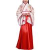 Xiedeai Ragazze Abbigliamento Abito Tang Stile Cinese Bambini Palcoscenico Spettacolo Abiti Antico Nazionale Tradizionale Dramma retrò Folcloristico Costumi (Taglie più Piccole), Rosso 140cm