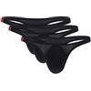Panegy Pacco da 3 Intimo per Uomo Perizoma T-Back Infradito di Seta Ultra Sottile Mutande