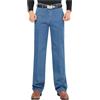 WUQILONGBANG Jeans da uomo a vita alta taglio dritto, jeans da uomo elasticizzati a gamba dritta, vestibilità regolare, jeans classici in denim di base, Azzurro, 48