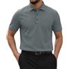 Generic Breeze - Polo da uomo a maniche corte, estiva, per il tempo libero, traspirante, ad asciugatura rapida, per tennis, sport, grigio., XL