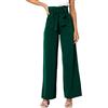 Tomwell Donna Pantaloni Estivi Casual Pantaloni Leggeri con Tasche Vita Alta Pantaloni a Gamba Dritta Eleganti Pantaloni Larghi Elastico Pants Adatto per Lavoro e Ufficio B Verde M
