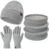 Bequemer Laden Donna Uomo Invernale Termici Cappello Sciarpa Touch Screen Guanti Set con Fodera in Pile, Invernali Berretto in Maglia Scaldacollo Regalo