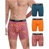 INNERSY Boxer lunghi da uomo mutande uomo cotone boxer stile retrò anti-sfregamento trunks confezione da 3, XL