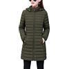 ORANDESIGNE Piumino Trapuntato Leggero da Donna Giacca Caldo Giubbotto Invernale Slim Fit Cappotto con Cappuccio Giubbino Aderente di Media Lunghezza B Army Green XXL