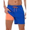 Arcweg Costume da Bagno da Uomo con Boxer Slip Foderato Pantaloncini da Bagno Fodera a Compressione 2 in 1 Pantaloncini da Spiaggia con Tasca con Cerniera Surf 4XL(EU)