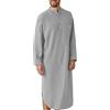 AIEOE Uomo Camicia da Notte a Manica Lunga Cotone Leggera Comoda Lunghe Maglie Pigiama