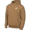 Nike M NSW Club Hoodie Po BB Maglia a Maniche Lunghe con Cappuccio, Lino/Lino/Bianco, S Uomo