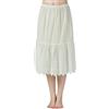 BEAUTELICATE Sottogonna Donna 100% Cotone Lunga sotto Gonna Sottoveste Mezza Gonna con Bordo in Pizzo Vita Elastica (Anglaise Lace - Beige - 70cm, XXL)